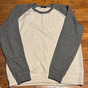 Vince Wool + Cashmere Raglan Gray and Cream Men's Sweater L Large